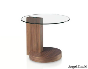 2036 - Round wood and glass side table _ Angel Cerdá