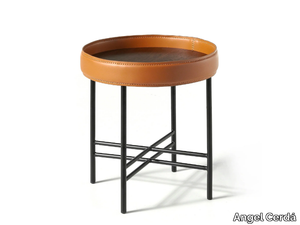 2059 - Round steel and wood side table with tray _ Angel Cerdá