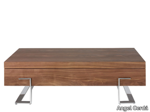 2099 - Rectangular walnut coffee table with storage space _ Angel Cerdá