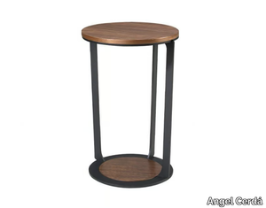 2116 - Round wood veneer high side table _ Angel Cerdá