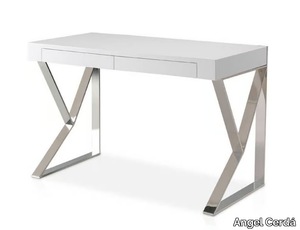 3014 - Rectangular stainless steel and wood writing desk _ Angel Cerdá