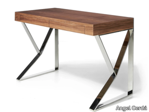 3015 - Stainless steel and wood writing desk with drawers _ Angel Cerdá