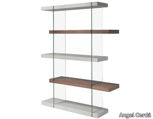 3025 - Open divider wood and glass bookcase _ Angel Cerdá