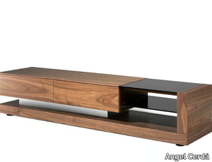 3139 - Low walnut TV cabinet with drawers _ Angel Cerdá