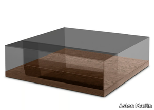 V227 - Low square wood and glass coffee table _ Aston Martin