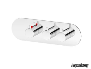 ROUND THERMO O2 - 3 hole thermostatic shower mixer _ Aquademy