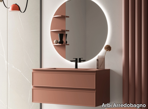 DECOR 01 - Wall-mounted vanity unit with integrated washbasin _ Arbi Arredobagno