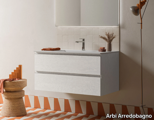 HO.ME PLUS 45° 03 - Wall-mounted vanity unit with integrated washbasin _ Arbi Arredobagno