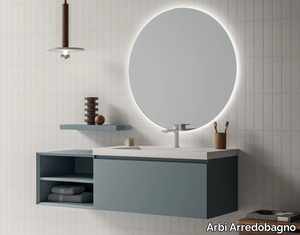 HO.ME PLUS 45° 01 - Wall-mounted vanity unit with integrated washbasin _ Arbi Arredobagno