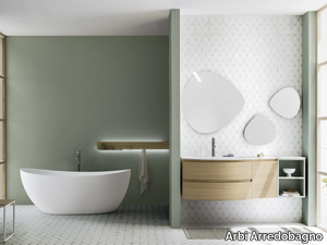 FUSION 33 - Wall-mounted vanity unit with mirror _ Arbi Arredobagno