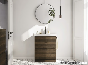 HO.ME PLUS 01 - Floor-standing single vanity unit with mirror _ Arbi Arredobagno