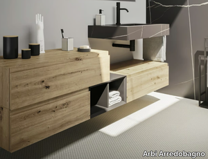 HO.ME PLUS 09 - Wall-mounted vanity unit with drawers with cabinets _ Arbi Arredobagno