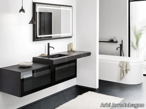 Sky Liscio 10 - Single vanity unit with integrated washbasin _ Arbi Arredobagno