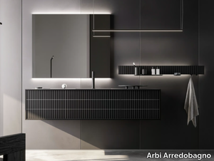 SKY TEXTURE 13 - Single vanity unit with doors with integrated washbasin _ Arbi Arredobagno