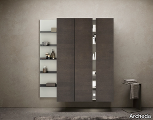 OPERA - Suspended wooden bathroom column with doors _ Archeda