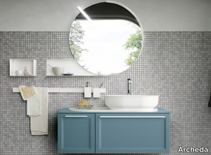 SETA 02 - Wall-mounted metal vanity unit with mirror _ Archeda