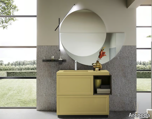 SETA 04 - Floor-standing wooden vanity unit with mirror _ Archeda