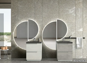 SIDE 03 - Floor-standing vanity unit with drawers with mirror _ Archeda