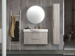 LIGHT 10 - Single wall-mounted vanity unit with drawers _ Archeda