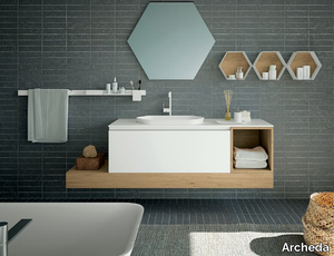 MODULO 08 - Wall-mounted vanity unit with drawers _ Archeda