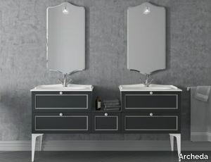 SETA 12 - Floor-standing double wooden vanity unit _ Archeda