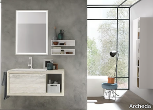 WOOD 05 - Wooden vanity unit with towel rail _ Archeda