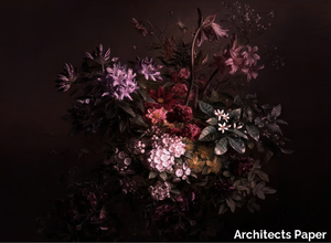 BOUQUET NOIR - Digital printing wallpaper with floral pattern _ Architects Paper