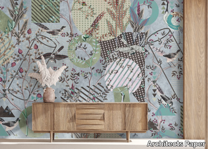 BIRD'S PLAYGROUND - Ecological wallpaper with floral pattern _ Architects Paper