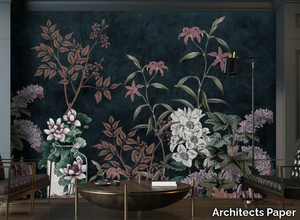 DARK ROOM - Washable nonwoven wallpaper with floral pattern _ Architects Paper