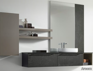 POLLOCK - COMPOSIZIONE 81 - Wooden vanity unit with mirror _ Arcom