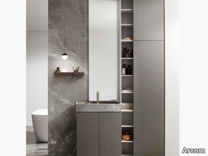 POLLOCK - COMPOSIZIONE 82 - Single floor-standing wooden vanity unit with doors _ Arcom