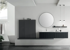 RAIL - COMPOSITION GOLA 15 - Single wall-mounted vanity unit with integrated washbasin _ Arcom