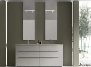 RAIL - COMPOSITION LINE 02 - Floor-standing vanity unit with mirror _ Arcom