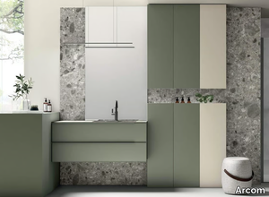 RAIL - COMPOSITION LINE 09 - Single vanity unit with integrated washbasin _ Arcom