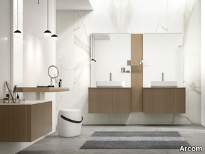 WIND - COMPOSITION 01 - Double wall-mounted vanity unit with drawers _ Arcom