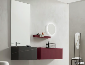 WIND - COMPOSITION 03 - Wall-mounted vanity unit with drawers _ Arcom