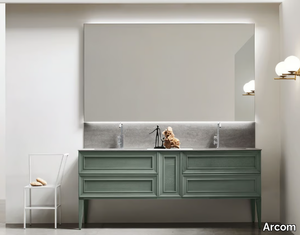 OPERA - COMPOSITION 09 - Wall-mounted wooden vanity unit with mirror _ Arcom