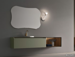 DAFNE - COMPOSITION 04 - Wall-mounted wooden vanity unit with mirror _ Arcom