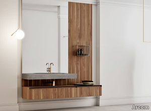 DAFNE - COMPOSITION 06 - Wall-mounted wooden vanity unit with mirror _ Arcom