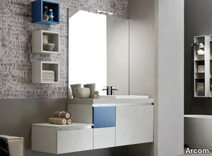 E.GÒ - COMPOSITION 54 - Single wooden vanity unit with drawers _ Arcom