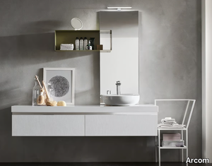 E.GÒ - COMPOSITION 61 - Single wooden vanity unit with drawers _ Arcom