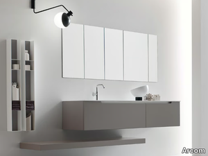 GOLD - COMPOSITION 03 - Wall-mounted wooden vanity unit with mirror _ Arcom