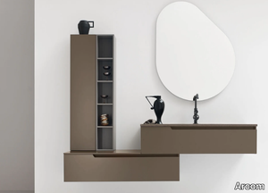 GOLD - COMPOSITION 07 - Sectional wall-mounted wooden vanity unit with drawers _ Arcom