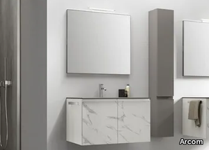 POLLOCK - COMPOSIZIONE 84 - Wooden vanity unit with mirror _ Arcom