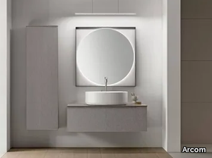 RAIL - COMPOSITION LINE 10 - Wall-mounted vanity unit with mirror _ Arcom