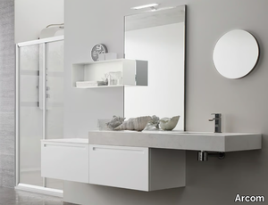 RUSH - COMPOSITION 28 - Single wall-mounted wooden vanity unit _ Arcom