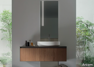 SHAPE - COMPOSITION 02 - Wall-mounted wooden vanity unit with drawers _ Arcom