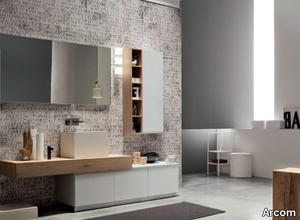 SOUL - COMPOSITION 02 - Oak bathroom cabinet / vanity unit _ Arcom