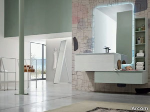 SOUL - COMPOSITION 13 - Lacquered single vanity unit with mirror _ Arcom