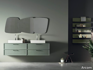 VANITY - COMPOSITION 03 - Wall-mounted wooden vanity unit with drawers _ Arcom